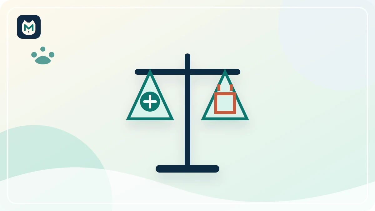 Balance illustrant les avantages et les contraintes d'une litière automatique